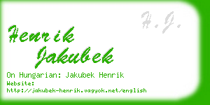 henrik jakubek business card